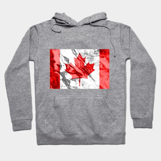 Flag of Canada - Marble texture Hoodie by DrPen